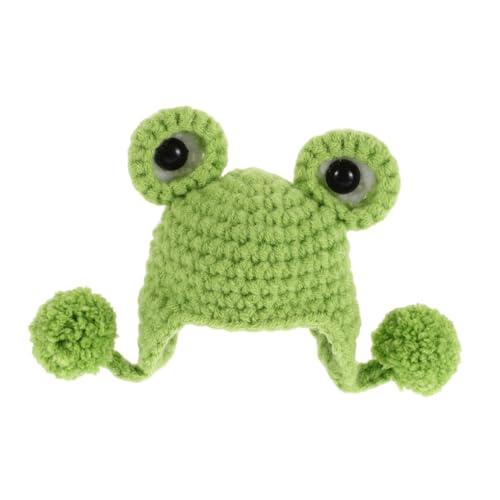 TOYANDONA Mini Strickmütze für Puppen mit Niedlichem Cartoon Design Weiches Wollgarn Handgefertigt Kleine Mütze für Bastelprojekte und Dekoration Geeignet für Kuscheltiere und Mini Party von TOYANDONA
