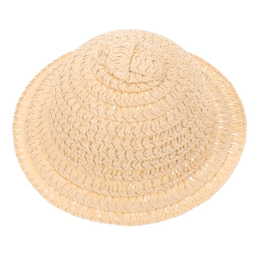 TOYANDONA Mini Strohhut Dekoration Handgefertigtes Kleines Strohhut Accessoire aus Stroh für Puppen DIY Basteln und Miniaturhaus Deko Gelber Miniaturhut für Vielseitige Kreative Anwendungen von TOYANDONA