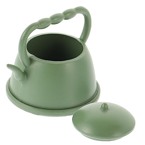 TOYANDONA Mini-Teekessel Teekannen mit Teesieb künstliche Pflanzen Loses Tee-Ei Wasserkocher bürodeko büro Dekoration Teekannen-Ornament aus Metall Haushaltsszenen-Layout-Requisite Green von TOYANDONA