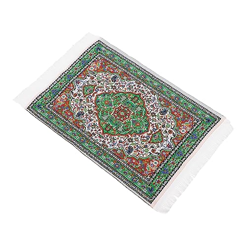 TOYANDONA Mini-Teppich Mini-hausbedarf Outdoor-teppiche Retro -wohnkultur Puppenhausteppich Blumendekor Gewebter Outdoor-Teppich Vintage - Mini-hausschmuck Kleines Hausdekor Tuch von TOYANDONA
