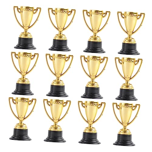 TOYANDONA Mini-Trophäen für Kinder, Gold-Preise für Partygeschenke, Teilnahmepreise für Kinder-Partys, Requisiten, Belohnungen, Gewinnpreise, Wettbewerbe, 12 Stück von TOYANDONA
