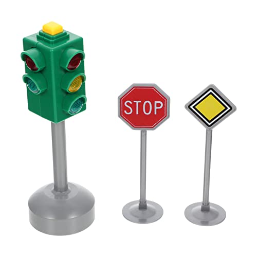 TOYANDONA Mini- Verkehrslampen- Spielzeug Road Stop Zeichen Spielzeug Mini Verkehrszeichen Ampel Spielzeug Kinder Ampel Spielzeug Bildungsstaststopp Schild Spielzeug Verkehrszeichen Verkehrspädagogik von TOYANDONA