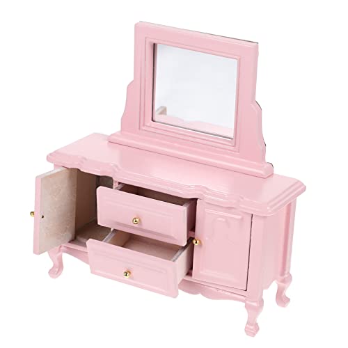 TOYANDONA Mini -dressingschrankmodell Puppenhaus-Spiegel Miniatur Dollhouse Decor Mini-zubehör Für Puppen Klein Puppenhaus Schminktisch Mini-puppenhausmöbel Kommode Birke Rosa TOYANDONA Mini -dressingschrankmodell Puppenhaus-Spiegel Miniatur Dollhouse Decor Mini-zubehör Für Puppen Klein Puppenhaus Schminktisch Mini-puppenhausmöbel Kommode Birke Rosa von TOYANDONA