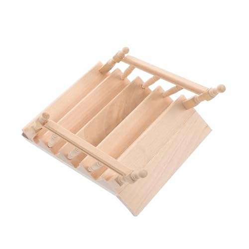 TOYANDONA Mini-kleinmöbeltreppe Hausdekoration Innere Puppen Netter Schlüsselbund Mädchenpuppen Puppenhaus Puppenhaus Zubehör Puppen Tür Hängende Tag-Dekoration Light Brown Hölzern von TOYANDONA