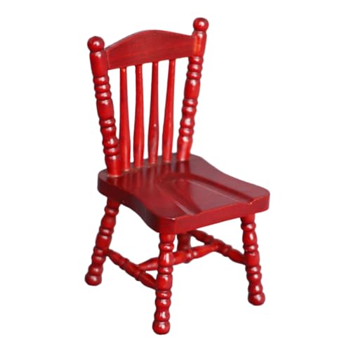TOYANDONA mini möbel Modell Dekoration massivholz esstisch für kinderspielzeug детские игрушки bastelzeug stühle Mini -Holzstuhl kleines Accessoire aus Holz Birke rot von TOYANDONA