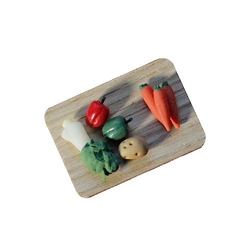 TOYANDONA Mini-schneidebrett-Ornament Küche So Tun, Als Ob Sie Miniaturspielzeug Winziges Miniatur-zubehör Puppenhausteile Gefälscht Miniaturen Miniatur-Requisite Holz von TOYANDONA