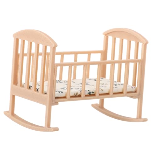 TOYANDONA Miniatur Babywiege aus Naturholz Puppenbett mit Schaukel-Funktion Miniatur Möbel für Puppenhaus Schlafzimmer Realistisches Mini Kinderbett für Fantasievolles Spiel TOYANDONA Miniatur Babywiege aus Naturholz Puppenbett mit Schaukel-Funktion Miniatur Möbel für Puppenhaus Schlafzimmer Realistisches Mini Kinderbett für Fantasievolles Spiel von TOYANDONA