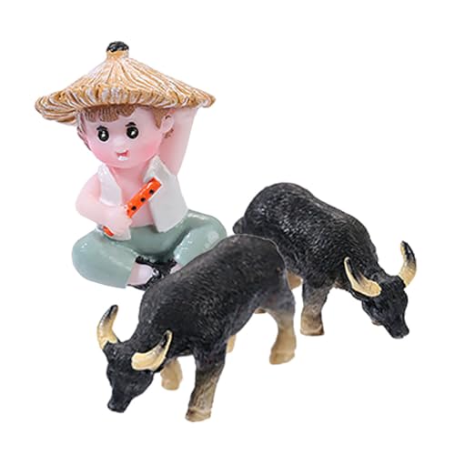 TOYANDONA Miniatur Bauernhof Tierfiguren Teiliges Resin Spielfiguren mit und Detailreiche Mikrolandschaft Deko für Kleine Räume von TOYANDONA