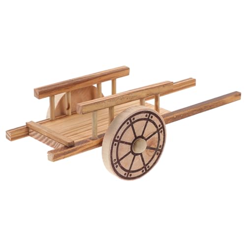 TOYANDONA Miniatur Bauernwagen Modell Deko Trolley aus Holz Realistische Mini Schubkarre für Tischdekoration und Modellbau für Sammler und Fotografie Requisiten von TOYANDONA