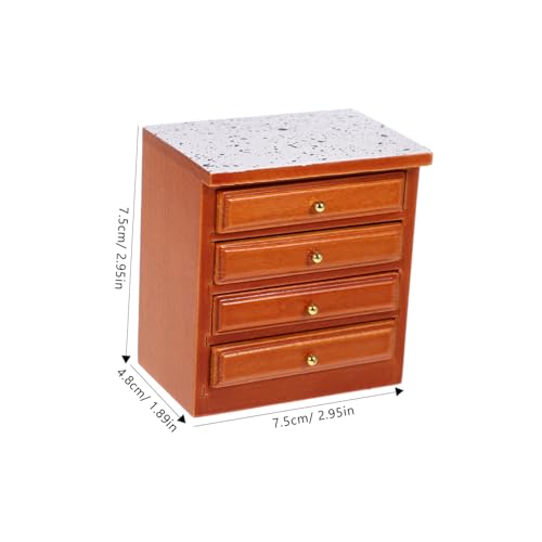 TOYANDONA Miniatur Bedside Cabinet Puppenhaus Möbel Holz Nachttisch Modell Miniaturmöbel für DIY Puppenhaus Dekoration Vintage Stil Holzschrank für Mini Haus Schlafzimmer von TOYANDONA