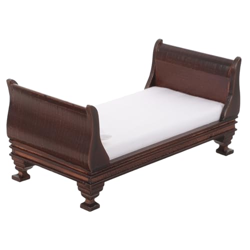 TOYANDONA Miniatur Einzelbett Puppenhaus Winziges Betttuch Miniatur Einzelbett Möbel Holz Mini Einzelbett TOYANDONA Miniatur Einzelbett Puppenhaus Winziges Betttuch Miniatur Einzelbett Möbel Holz Mini Einzelbett von TOYANDONA