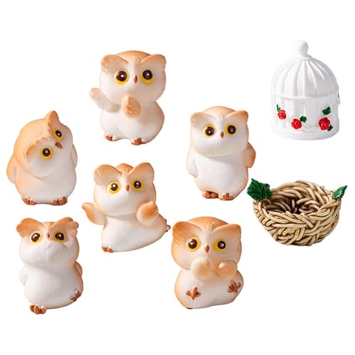 TOYANDONA Miniatur Eulen Figurenset aus Resin Detailreiche Mini Owl Statue für Mikro Gartendekoration Landschafts Figur für Puppenhaus Kuchen und Auto mit Verschiedenen Designs TOYANDONA Miniatur Eulen Figurenset aus Resin Detailreiche Mini Owl Statue für Mikro Gartendekoration Landschafts Figur für Puppenhaus Kuchen und Auto mit Verschiedenen Designs von TOYANDONA