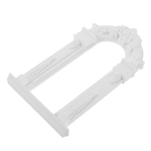 TOYANDONA Miniatur Europäischer Hochzeitsblumenbogen DIY Puppenhaus Hochzeitsdeko Stabiles Material Vielseitig für Garten Foto Party Weiß Kleine Märchengartenmöbel von TOYANDONA