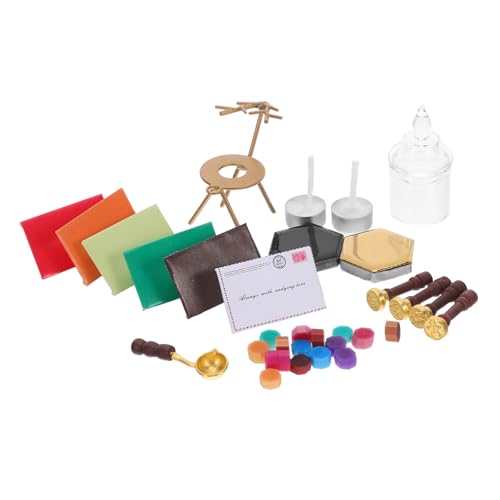 TOYANDONA Wachssiegelstempel Set Mit Wärmer Für Puppenhaus Und Basteln Inklusive Miniatur-weihnachtswachssiegel Und Buchstaben-siegelwachs Für Karten Einladungen Und Umschläge von TOYANDONA