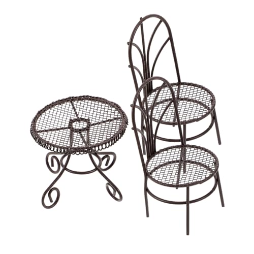 TOYANDONA Miniatur-Tisch Und Stuhl Puppenhaus Winzige Möbel Für Miniatur-Dekoration Miniatur-hausmöbel Aus Robustem Material Exquisites Design Für Puppenhaus-Accessoires von TOYANDONA