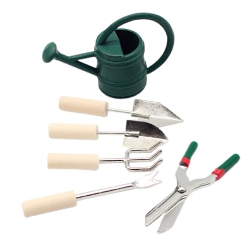 TOYANDONA Miniatur Gartenwerkzeug Set Teilig Realistische Miniatur Gießkanne und Gartenschere Stabiles Mini Zubehör für Puppenhaus und Feengarten Dekoration Leicht Platzsparend Langlebig von TOYANDONA