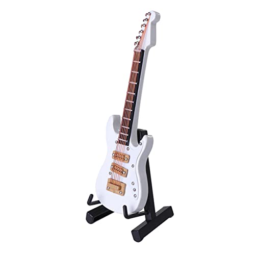 TOYANDONA Miniatur Gitarre Weiß mit Box und Schwarzem Ständer Detailreiche Mini Gitarren Dekoration aus Holz für Musiker als Geburtstags und Weihnachtsornament TOYANDONA Miniatur Gitarre Weiß mit Box und Schwarzem Ständer Detailreiche Mini Gitarren Dekoration aus Holz für Musiker als Geburtstags und Weihnachtsornament von TOYANDONA