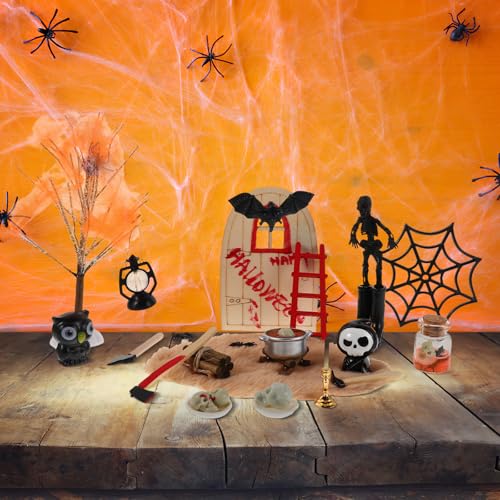 TOYANDONA Miniatur-Halloween-puppenhauszubehör: 1 Set Gruselige Harzfiguren für Feengarten-bastelarbeiten Und Spukhaus-Dekoration, Halloween-Party-Dekorationen von TOYANDONA
