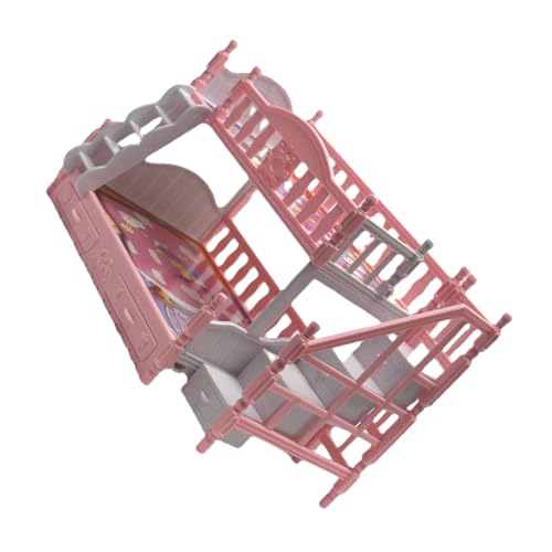 TOYANDONA Miniatur Hochbett Puppenhaus Möbel Maßstab Doppelstockbett für Puppen Schlafzimmer Dekoration Rosa TOYANDONA Miniatur Hochbett Puppenhaus Möbel Maßstab Doppelstockbett für Puppen Schlafzimmer Dekoration Rosa von TOYANDONA