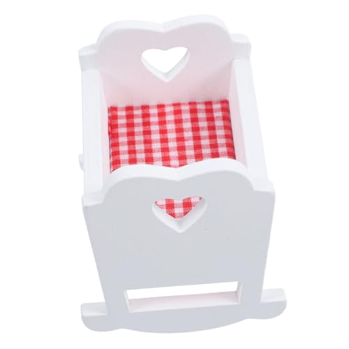 TOYANDONA Miniatur Holz Babybett für Puppenhaus Elegantes Weißes Cradle Modell für Miniaturhäuser Kreativität und Vorstellungskraft TOYANDONA Miniatur Holz Babybett für Puppenhaus Elegantes Weißes Cradle Modell für Miniaturhäuser Kreativität und Vorstellungskraft von TOYANDONA