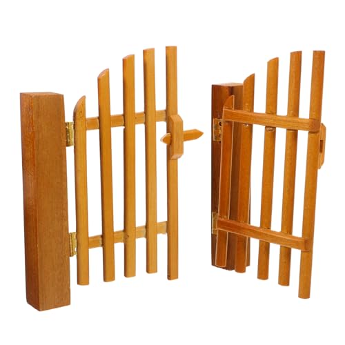 TOYANDONA Miniatur Holz Gartentor Modell Puppenhaus Zubehör Öffnbar Realistische Tür Dekoration Handgefertigtes Holzspielzeug für Puppenhaus Szenen Landschaft von TOYANDONA