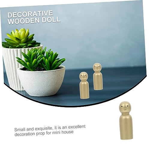 TOYANDONA Miniatur Holzfigur Goldfarbener Junge Robustes Holzspielzeug für Sandtisch Dekoration Micro Landschaftsornament für Desktop für DIY und Miniatur Szenenlayouts von TOYANDONA