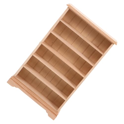 TOYANDONA Miniatur Holzschrank Puppenhaus Möbel Mini Bücherregal Deko Kabinett Unbemalt DIY für Wohnzimmer Schlafzimmer Büro Kinderzimmer von TOYANDONA