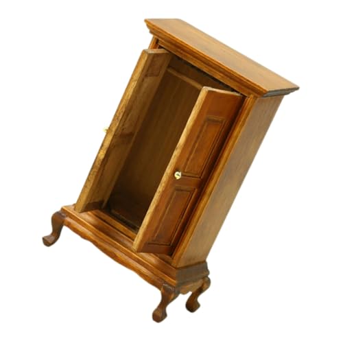TOYANDONA Miniatur Holzschrank Puppenhausmöbel Europäischer Stil Doppelter Tür Kleiner Schrank Holzmodell Für Dekoration Kreatives Spiel TOYANDONA Miniatur Holzschrank Puppenhausmöbel Europäischer Stil Doppelter Tür Kleiner Schrank Holzmodell Für Dekoration Kreatives Spiel von TOYANDONA