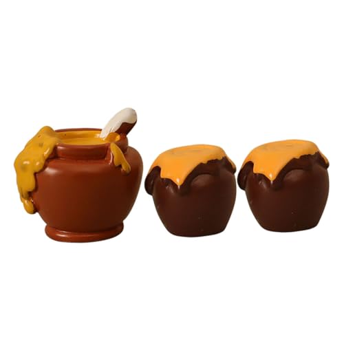TOYANDONA Miniatur Honigtopf Teilig Resin Puppenhaus Zubehör DIY Bastel Dekoration Charmant Kompakt für Puppenstube und Mikro Landschaft von TOYANDONA