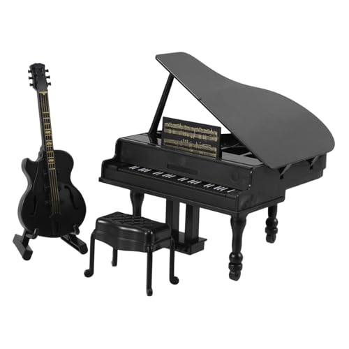 TOYANDONA Miniatur Klavier und Gitarre Set Langlebige Miniatur Musikinstrumente aus Realistische Details Puppenhaus Dekoration für Musikliebhaber und Sammler TOYANDONA Miniatur Klavier und Gitarre Set Langlebige Miniatur Musikinstrumente aus Realistische Details Puppenhaus Dekoration für Musikliebhaber und Sammler von TOYANDONA