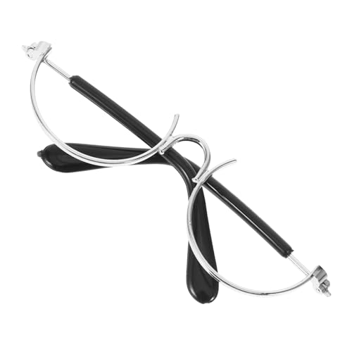 TOYANDONA Miniatur Metallbrillen für Puppen Halbrandige Spielzeugbrille Langlebiges Puppenzubehör für Kostüm Vielseitig Einsetzbar Modisch für Puppenhaus Dekoration und Rollenspiele von TOYANDONA