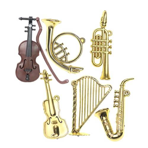 TOYANDONA Miniatur Musikinstrumente Set Realistische Miniatur Spielzeuge Für Puppenhäuser Mini Plastikinstrumente Zur Dekoration Und Als Zubehör Für Das Puppenhaus von TOYANDONA