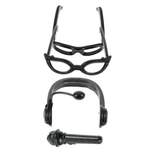 TOYANDONA Miniatur Puppenbrille aus Kunststoff DIY Zubehörset mit Schwarzer Rockmusik kopfhörer Optik Modische Puppendekoration für Rollenspiele und Puppenhaus TOYANDONA Miniatur Puppenbrille aus Kunststoff DIY Zubehörset mit Schwarzer Rockmusik kopfhörer Optik Modische Puppendekoration für Rollenspiele und Puppenhaus von TOYANDONA