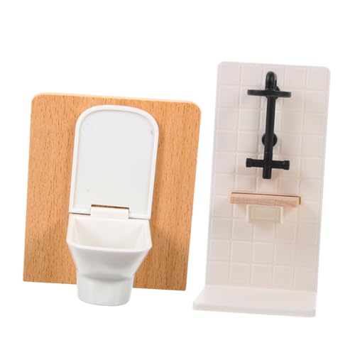 TOYANDONA Miniatur Puppenhaus Badezimmer Möbel Spielset mit Toilette und Duschkabine Kindersicheres Detailliertes Badzubehör für Kreatives Rollenspiel und Puppenhaus Dekoration TOYANDONA Miniatur Puppenhaus Badezimmer Möbel Spielset mit Toilette und Duschkabine Kindersicheres Detailliertes Badzubehör für Kreatives Rollenspiel und Puppenhaus Dekoration von TOYANDONA
