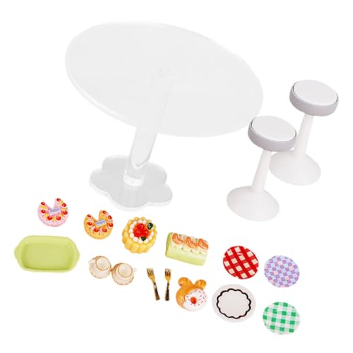 TOYANDONA Miniatur Puppenhaus Küche Modell mit Acryl Esstisch und Realistischer Miniatur Lebensmittel Deko für Spielhaus und Büro Handgefertigte Puppenmöbel und Mini Geschirr TOYANDONA Miniatur Puppenhaus Küche Modell mit Acryl Esstisch und Realistischer Miniatur Lebensmittel Deko für Spielhaus und Büro Handgefertigte Puppenmöbel und Mini Geschirr von TOYANDONA