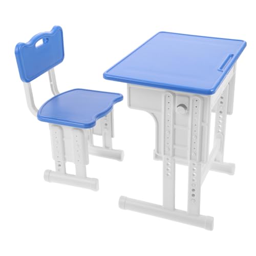 TOYANDONA Miniatur Puppenhaus Möbel Set Kunststoff Schreibtisch mit Stuhl Stabiles Platzsparendes Klassenzimmer Zubehör für Realistische Dekoration und Kreatives Spiel TOYANDONA Miniatur Puppenhaus Möbel Set Kunststoff Schreibtisch mit Stuhl Stabiles Platzsparendes Klassenzimmer Zubehör für Realistische Dekoration und Kreatives Spiel von TOYANDONA