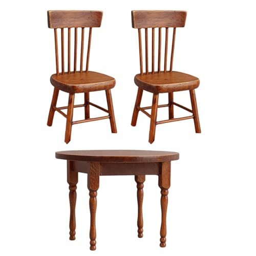 TOYANDONA Miniatur Puppenhaus Möbel Set Realistisches Esszimmer mit Tisch und Stühlen Braunes DIY Miniatur Möbel Zubehör für Spielhaus Dekoration TOYANDONA Miniatur Puppenhaus Möbel Set Realistisches Esszimmer mit Tisch und Stühlen Braunes DIY Miniatur Möbel Zubehör für Spielhaus Dekoration von TOYANDONA