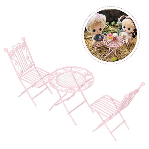 TOYANDONA Miniatur Puppenhaus Möbel Teilig Kleine Rosa Eisen Tisch und Stühle Dekorative Miniatur Gartenmöbel Stabile Farbbeständige Figuren für Puppenhaus und Fotorequisiten TOYANDONA Miniatur Puppenhaus Möbel Teilig Kleine Rosa Eisen Tisch und Stühle Dekorative Miniatur Gartenmöbel Stabile Farbbeständige Figuren für Puppenhaus und Fotorequisiten von TOYANDONA