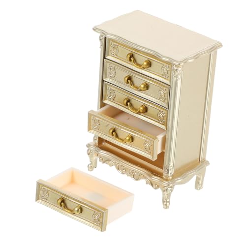 TOYANDONA Miniatur Puppenhaus Möbel Vintage Beistellschrank aus Kunststoff Realistisches Schlafzimmer und Wohnzimmer Accessoire Stabiles Sammlerobjekt Vielseitig für Spiel und Dekoration von TOYANDONA