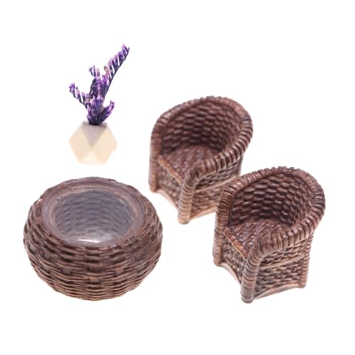 TOYANDONA Miniatur Puppenhaus Rattanstuhl und Beistelltisch Authentisches Vintage Möbelmodell Leicht und Realistisch Gestaltet für Kreative Spiel und Dekorationsszenen TOYANDONA Miniatur Puppenhaus Rattanstuhl und Beistelltisch Authentisches Vintage Möbelmodell Leicht und Realistisch Gestaltet für Kreative Spiel und Dekorationsszenen von TOYANDONA