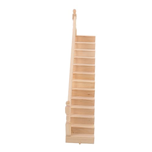 TOYANDONA Miniatur Puppenhaus Treppe aus Hochwertigem Holz Umweltfreundlich und Stabil Detailgetreues Möbelmodell für Puppenhaus Deko Geeignet für Miniaturgärten und DIY Bastelprojekte von TOYANDONA