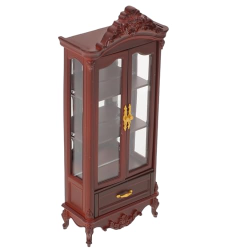TOYANDONA Miniatur-Puppenhausschrank, Miniatur-Bücherregal, Weinregal, Vintage-Mini-Bücherregal, Modell für Wohnzimmer, Mikroszene, Mini-Möbel, Ausstellungsspielzeug von TOYANDONA