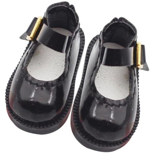TOYANDONA Miniatur Puppenschuhe Baumwolle Schwarze Einzelschnalle Langlebig Dekorativ für Bjd Puppen DIY Puppenkostüm Zubehör Vielseitig für Puppenhaus und von TOYANDONA