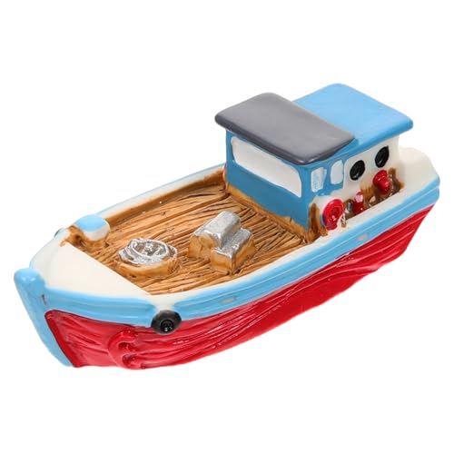 TOYANDONA Miniatur Resin Boot Mediterrane Deko Kleines Schiff Ornament für Strandthemen Tischdeko Mediterrane Landschaft Micro Landschaft DIY von TOYANDONA