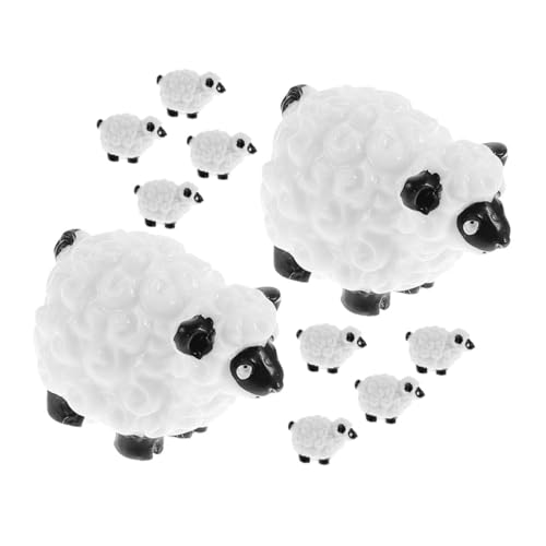 TOYANDONA Schaf Kuscheltier Miniatur Schaf Figuren Resin Tierfiguren Für Garten Büro Und Tischdeko Dekorative Mikrolandschaft Figuren Für Pflanzen Und Moosarrangements Schäfchen Deko von TOYANDONA