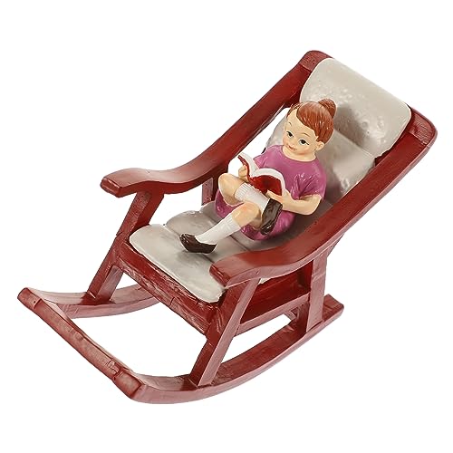 TOYANDONA Miniatur-schaukelstuhl für Puppenhaus Dekoratives Harzmodell für Jungen und Mädchen TOYANDONA Miniatur-schaukelstuhl für Puppenhaus Dekoratives Harzmodell für Jungen und Mädchen von TOYANDONA