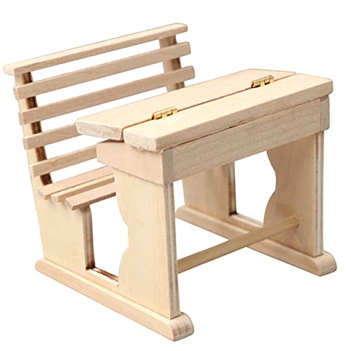 TOYANDONA Miniatur Schreibtisch Möbel für Puppenhaus Klassenzimmer Dekoration DIY Miniatur Möbel Modell für Puppenhaus Zubehör Kreativität und Vorstellungskraft von TOYANDONA
