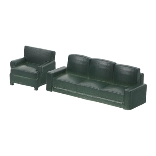 TOYANDONA Miniatur Sofa Modell Maßstab Miniaturmöbel Grün Mini Couch für Puppenhaus Dekoration DIY Projekte Kreative Fotografie und Miniatur Szenen von TOYANDONA