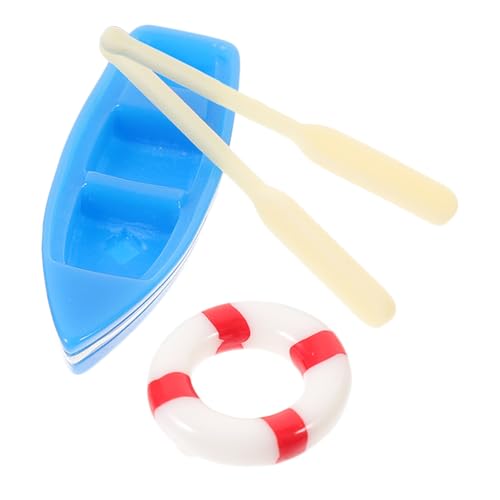 TOYANDONA Miniatur Stranddeko Teilig mit Blauem Mini Boot Holzpaddeln und Rettungsring Wetterfestes Micro Landschafts Deko für DIY Garten und Tischgestaltung TOYANDONA Miniatur Stranddeko Teilig mit Blauem Mini Boot Holzpaddeln und Rettungsring Wetterfestes Micro Landschafts Deko für DIY Garten und Tischgestaltung von TOYANDONA
