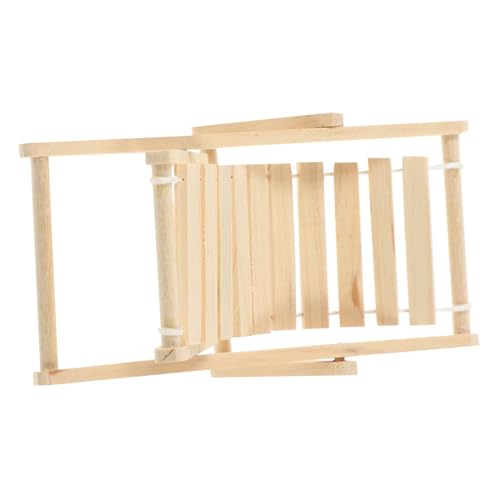 TOYANDONA Miniatur Strandkorb Lounge Modell Puppenhaus Zubehör Sicherer Holzmöbel Liegestuhl Dekorativer Mini Strandstuhl für Basteln und Mini Landschaft von TOYANDONA